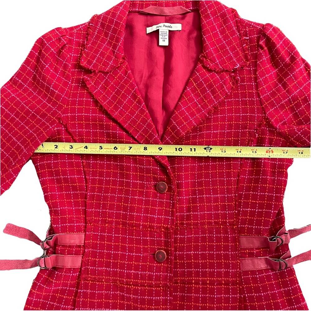 Free People Red Jacket/Blazer - size 10 - Picture 7 of 8